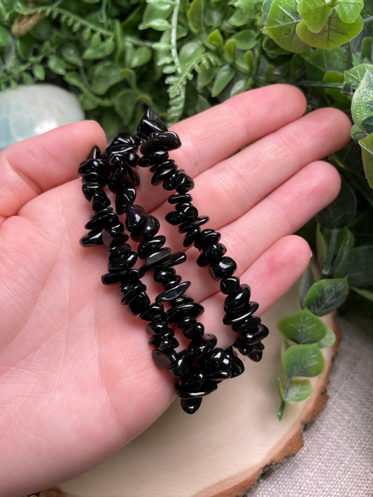 Rainbow Obsidian Chip Bracelet