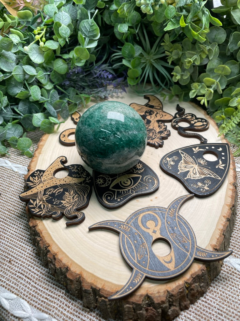 Witchy Wooden Sphere Holder