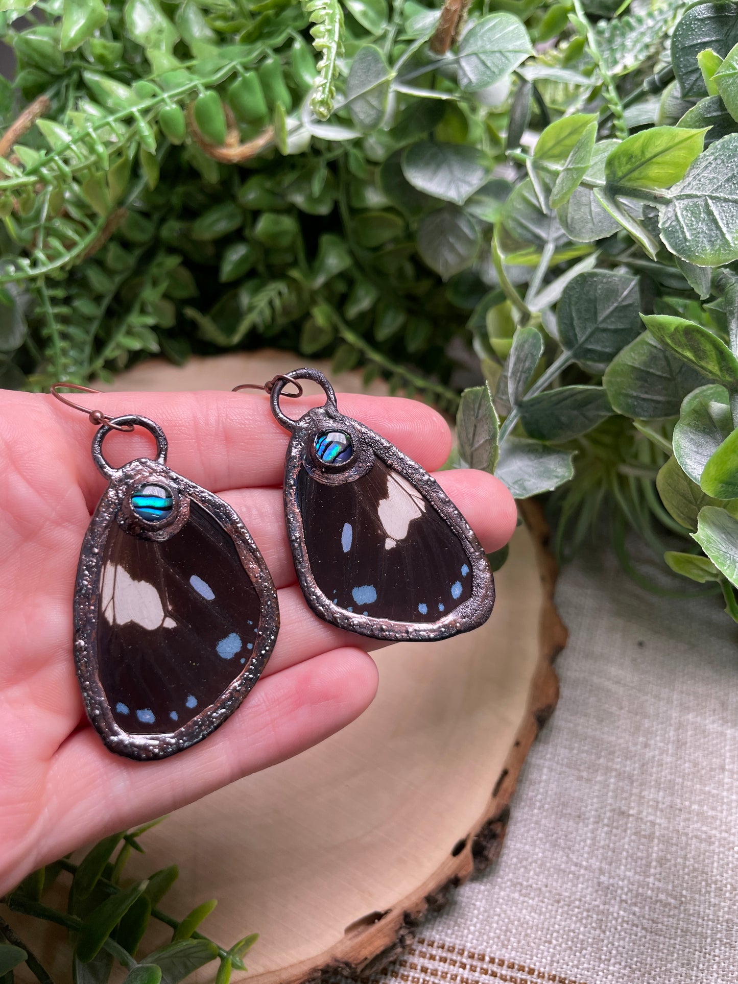 Abalone Shell Butterfly Wing Earrings