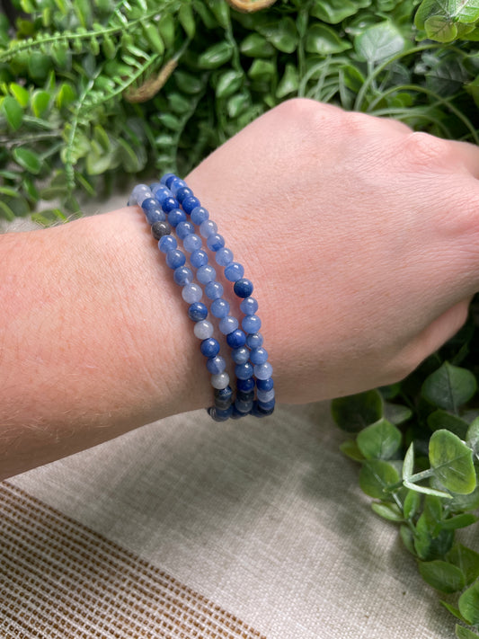 Blue Aventurine 4mm Beaded Bracelet