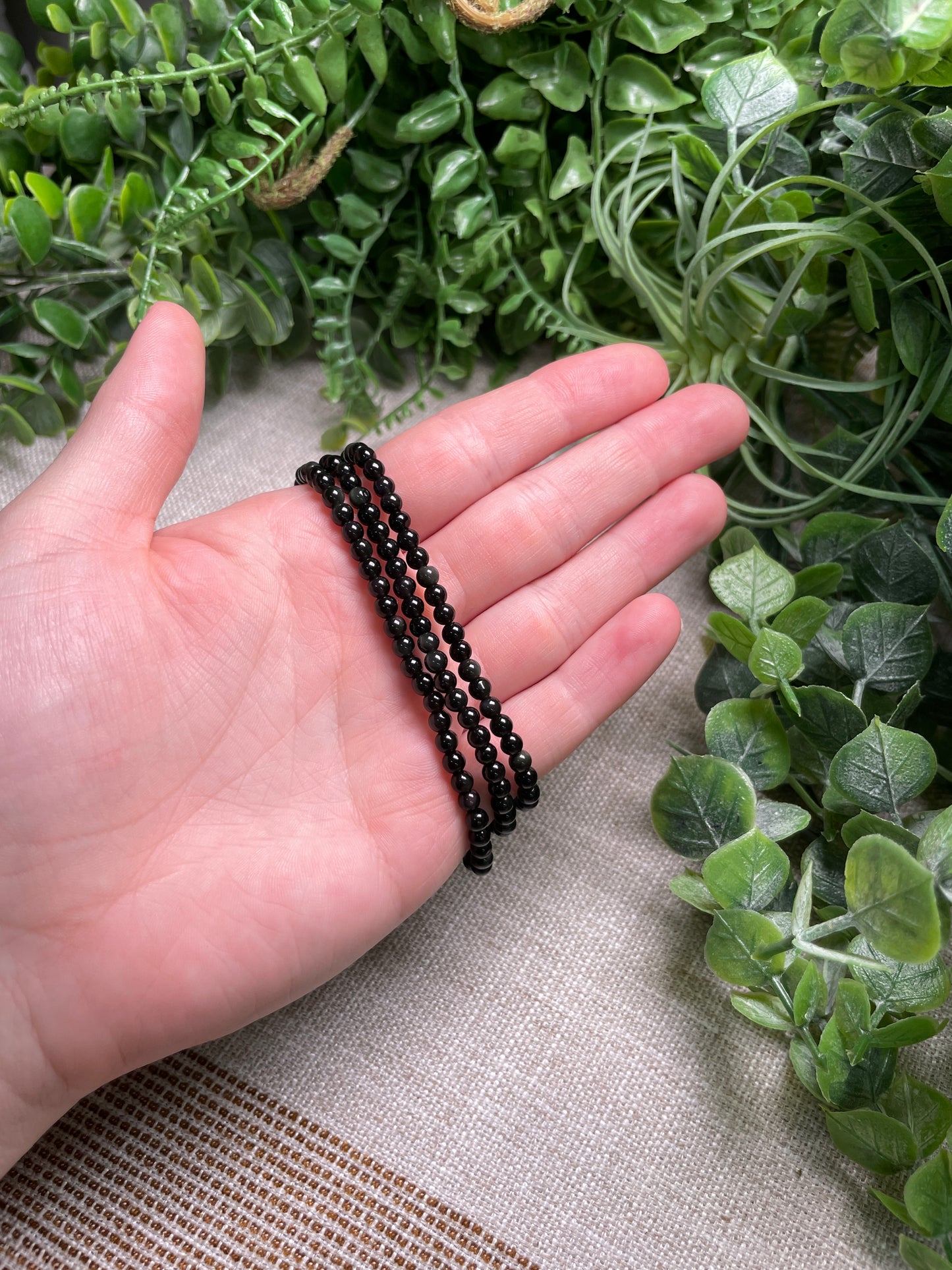 Rainbow Obsidian 4mm Beaded Bracelet