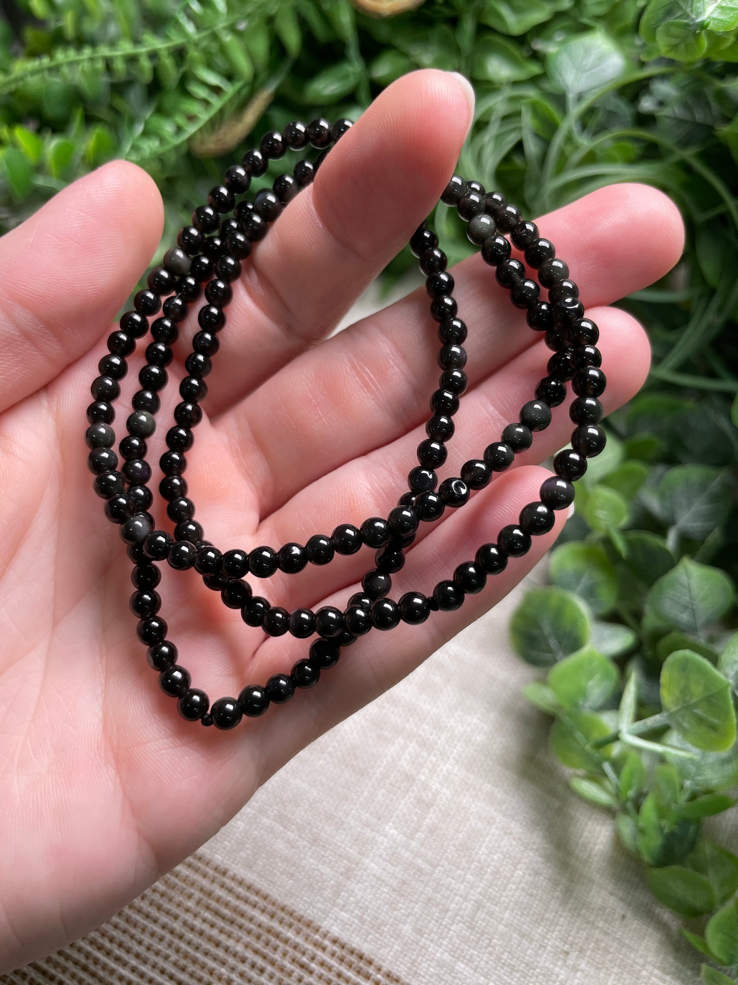 Rainbow Obsidian 4mm Beaded Bracelet