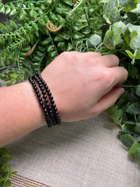 Shungite 4mm Beaded Bracelet