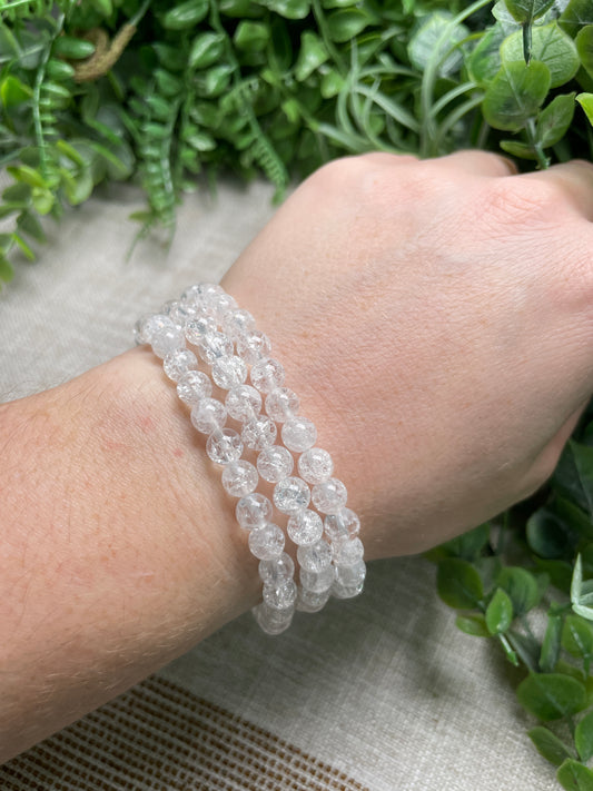 Crackle Quartz 6mm Beaded Bracelet