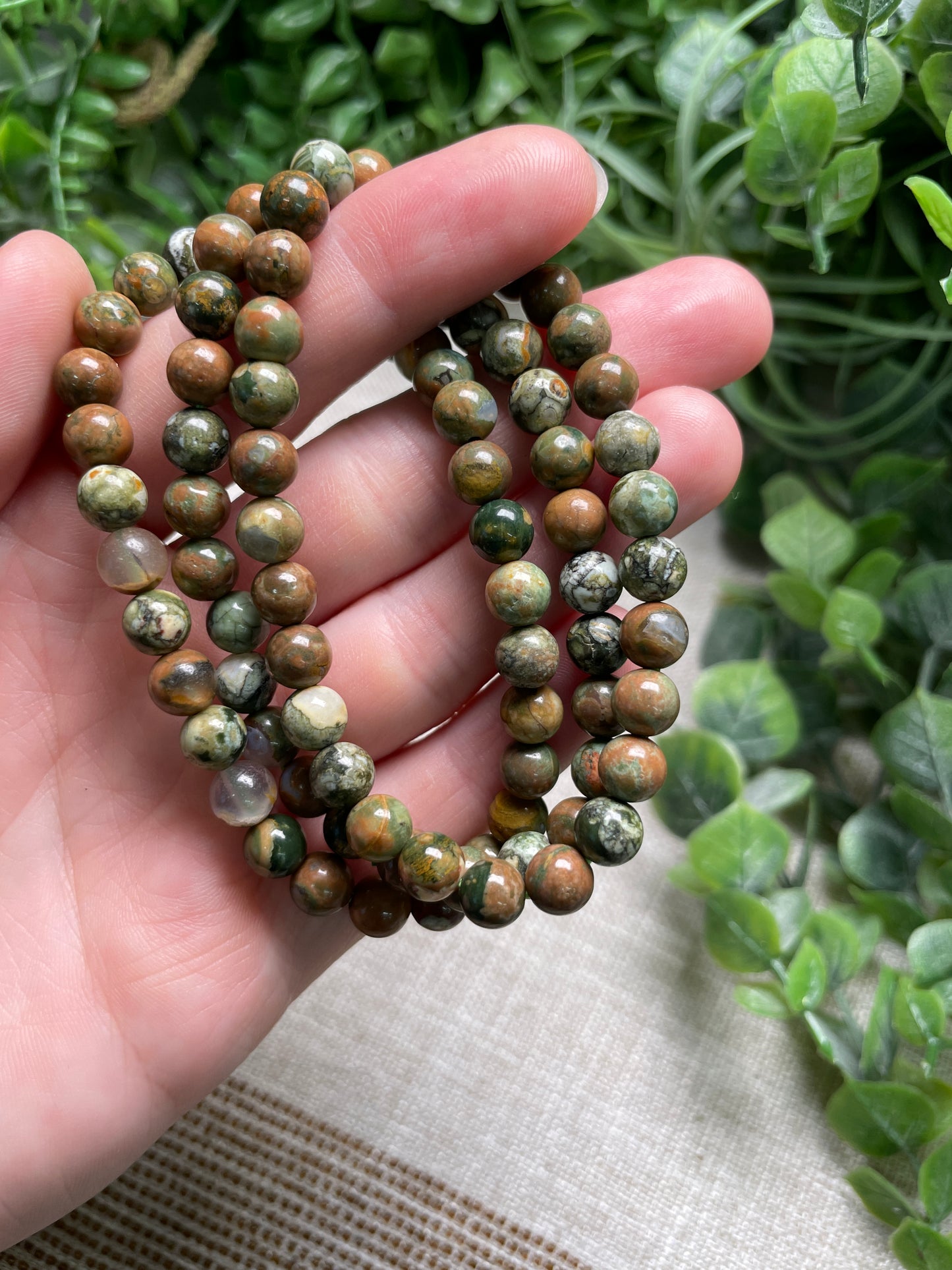 Rainforest Jasper 6mm Beaded Bracelet