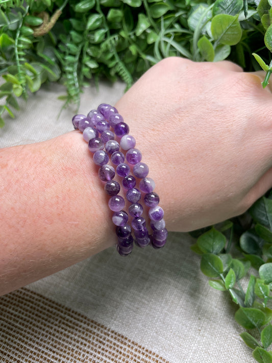 Dream Amethyst 6mm Beaded Bracelet