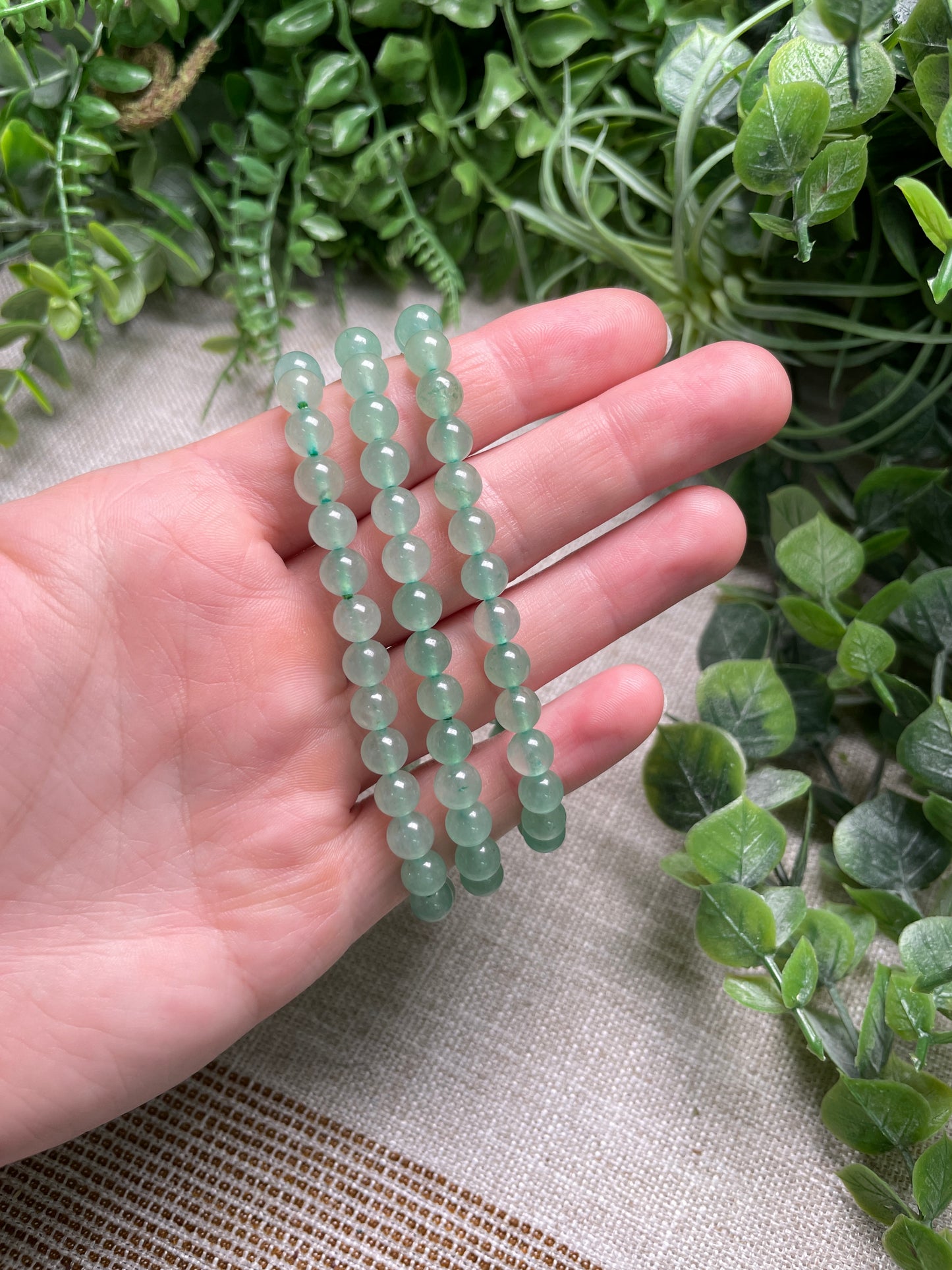 Green Aventurine 6mm Beaded Bracelet