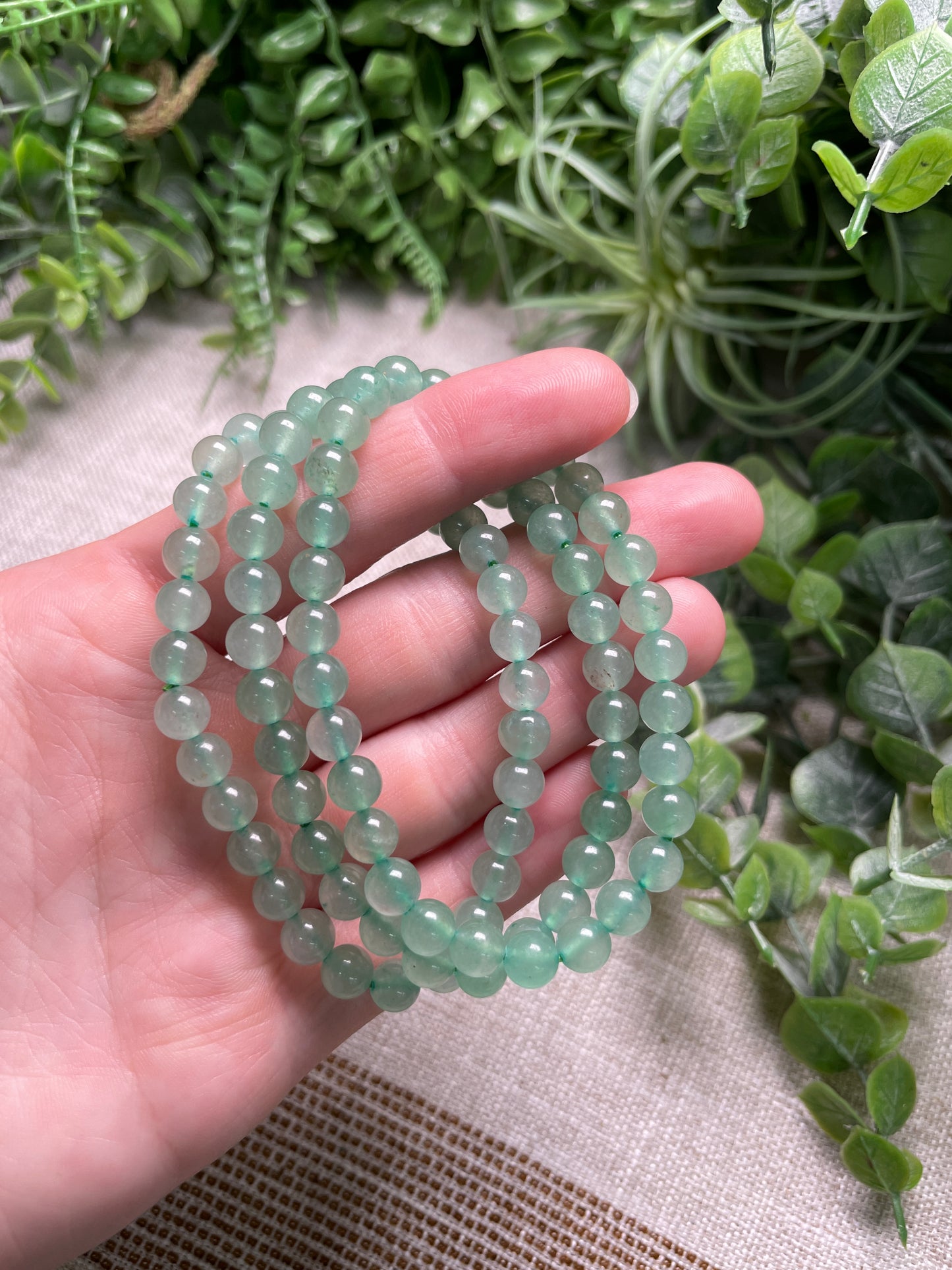 Green Aventurine 6mm Beaded Bracelet