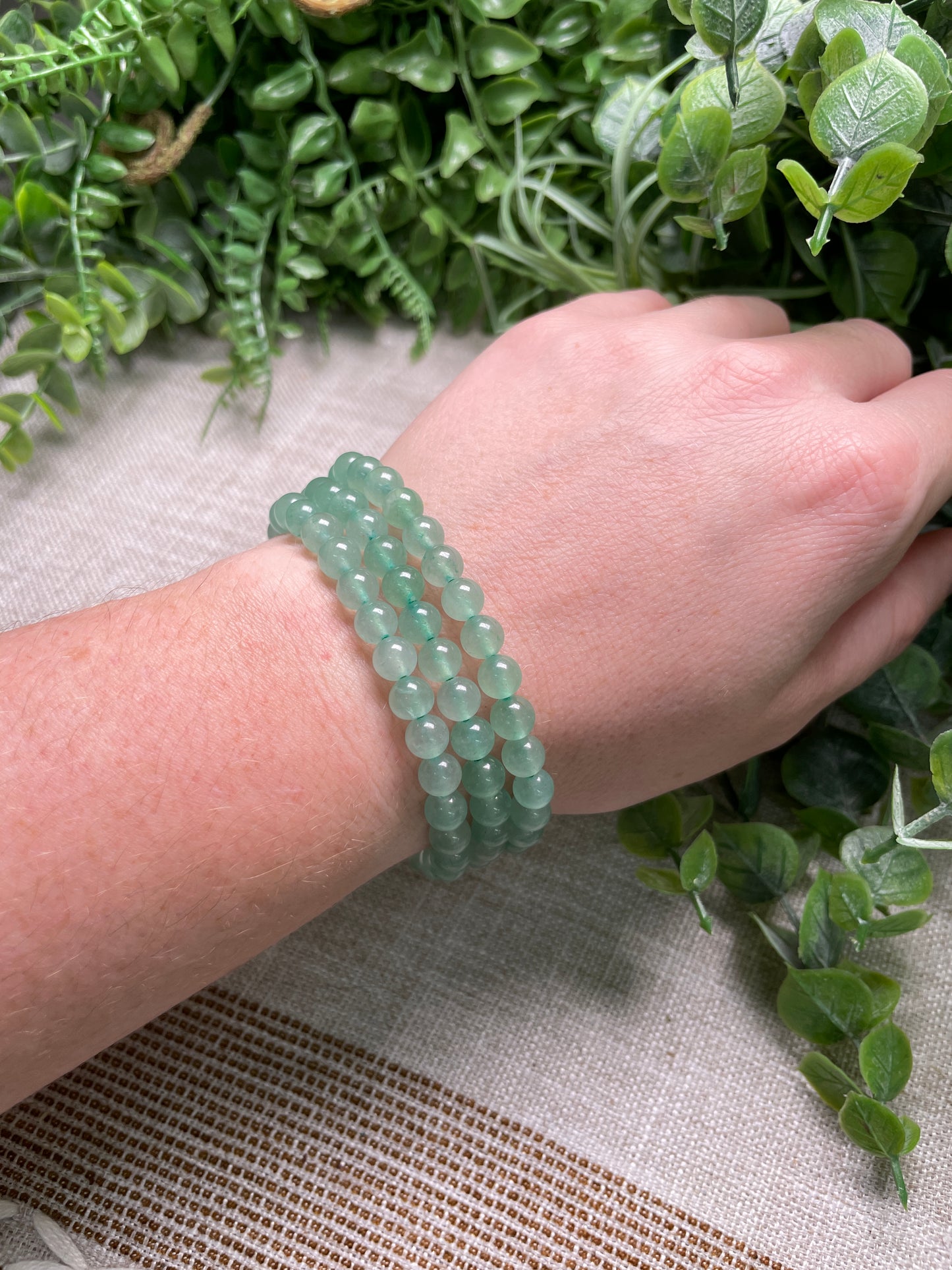 Green Aventurine 6mm Beaded Bracelet