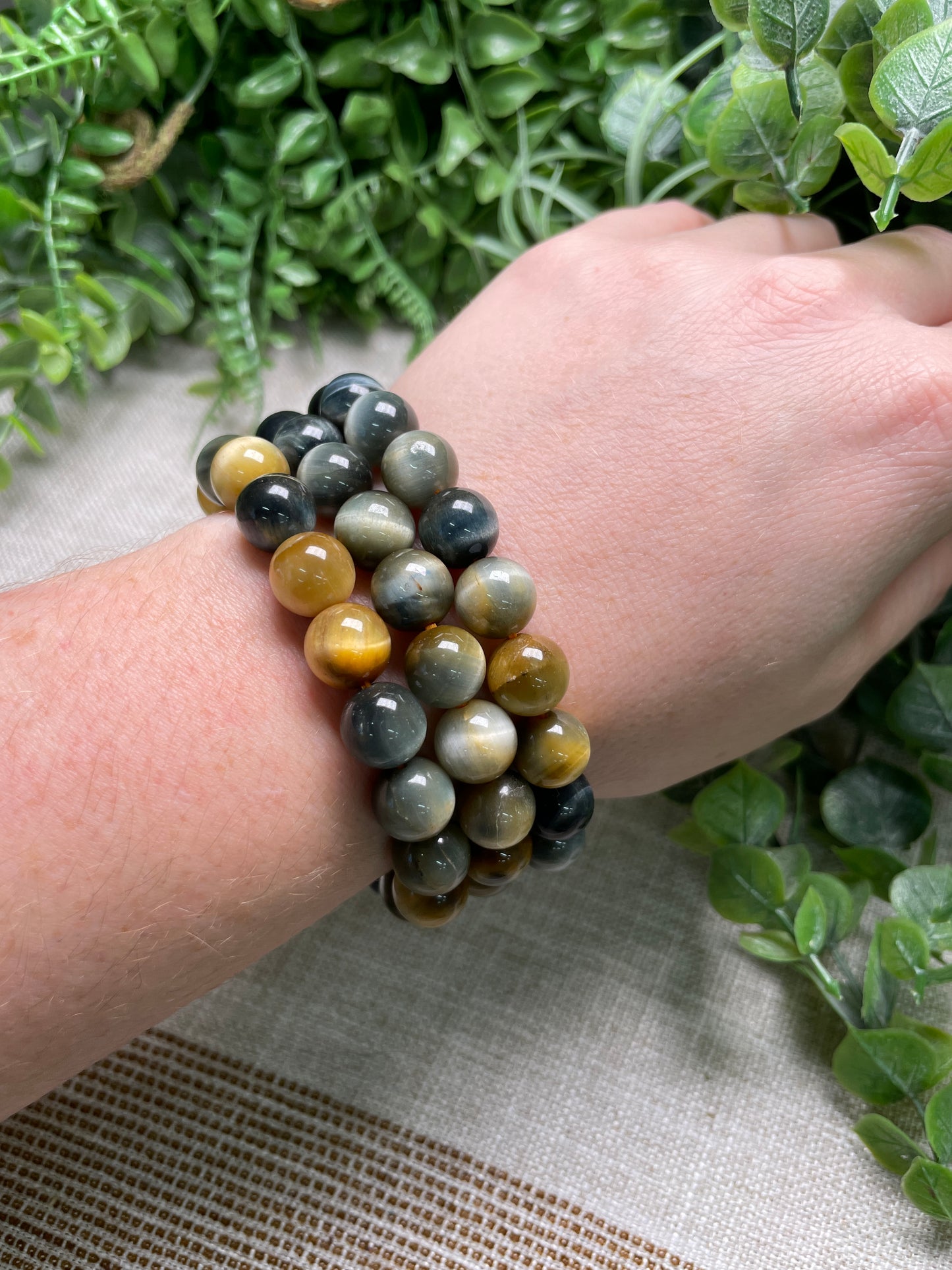 Dream Tigers Eye 10mm Beaded Bracelet