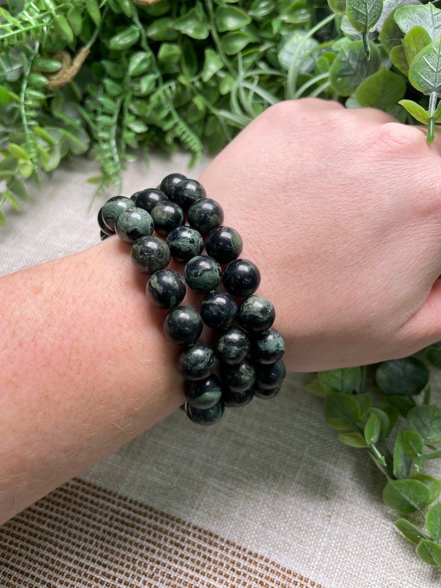 Kambaba Jasper 10mm Beaded Bracelet