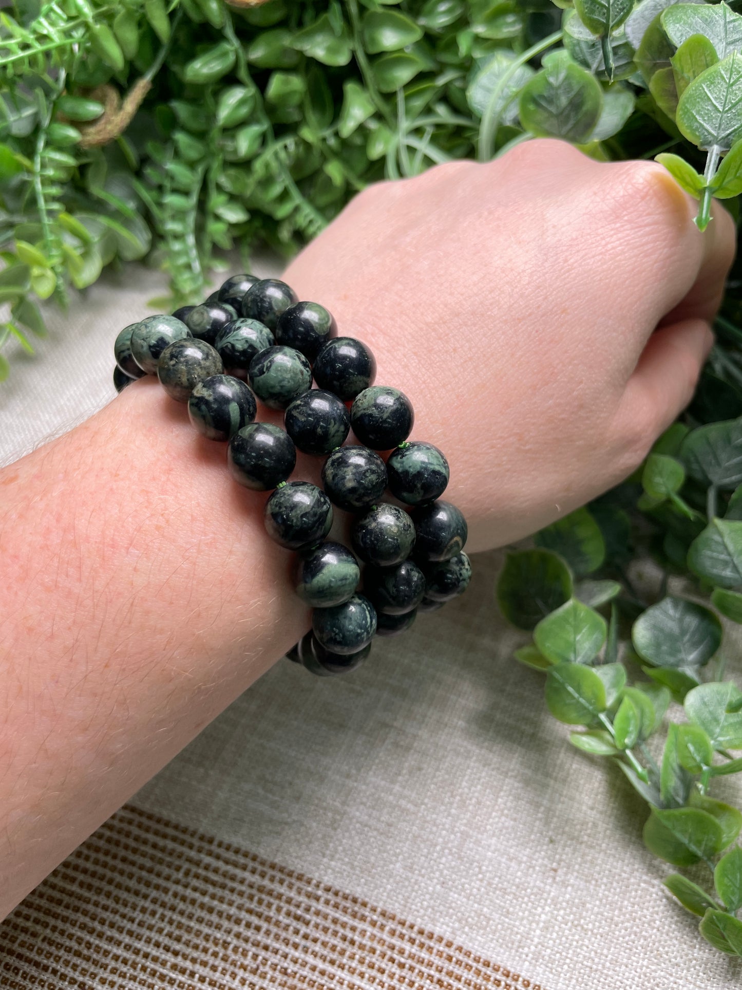 Kambaba Jasper 10mm Beaded Bracelet