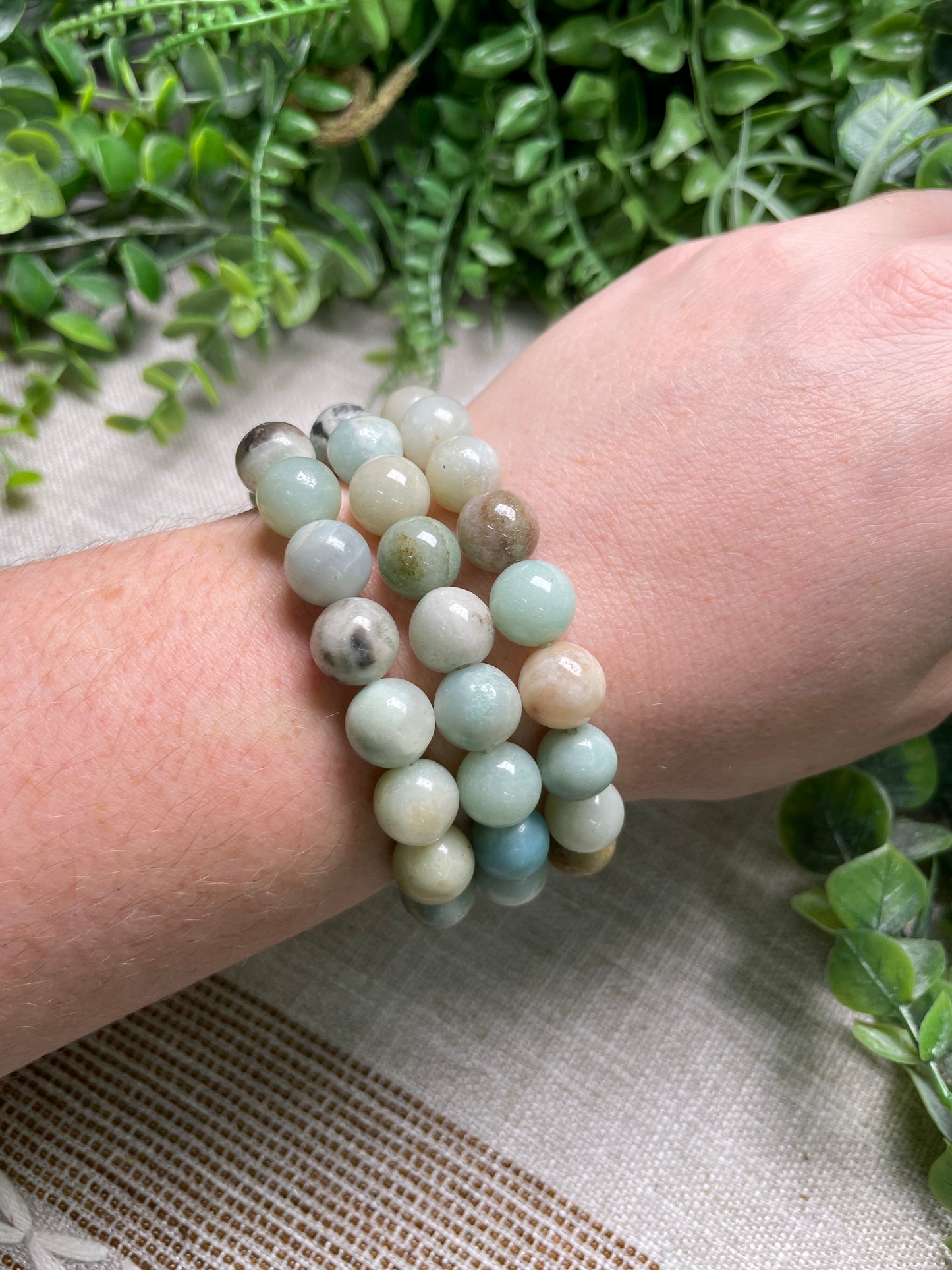 Amazonite 10mm Beaded Bracelet