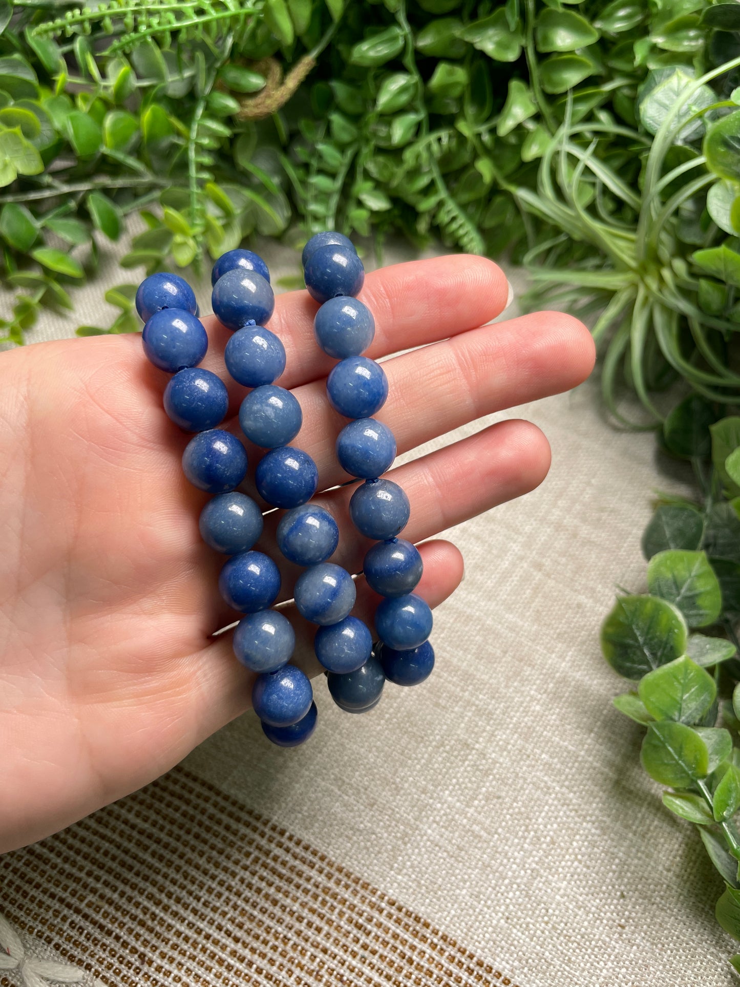 Blue Aventurine 10mm Beaded Bracelet