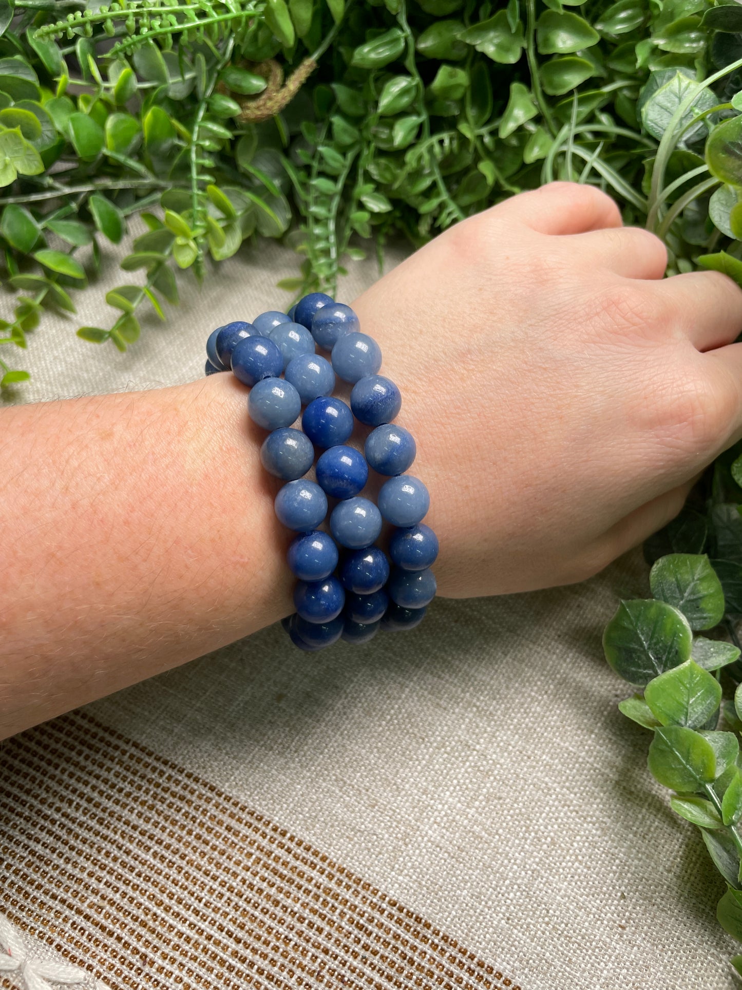 Blue Aventurine 10mm Beaded Bracelet