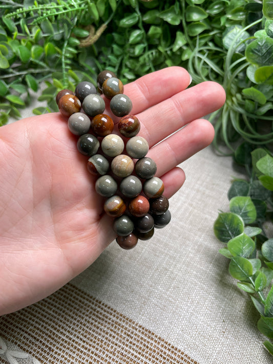 Polychrome Jasper 10mm Beaded Bracelet