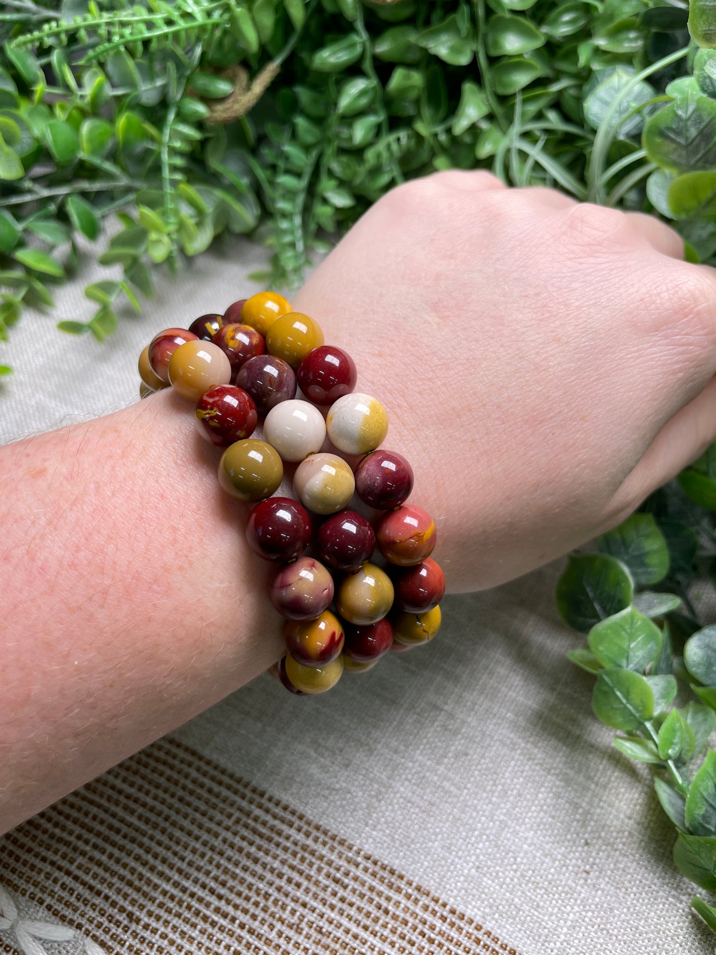 Mookaite Jasper 10mm Beaded Bracelet