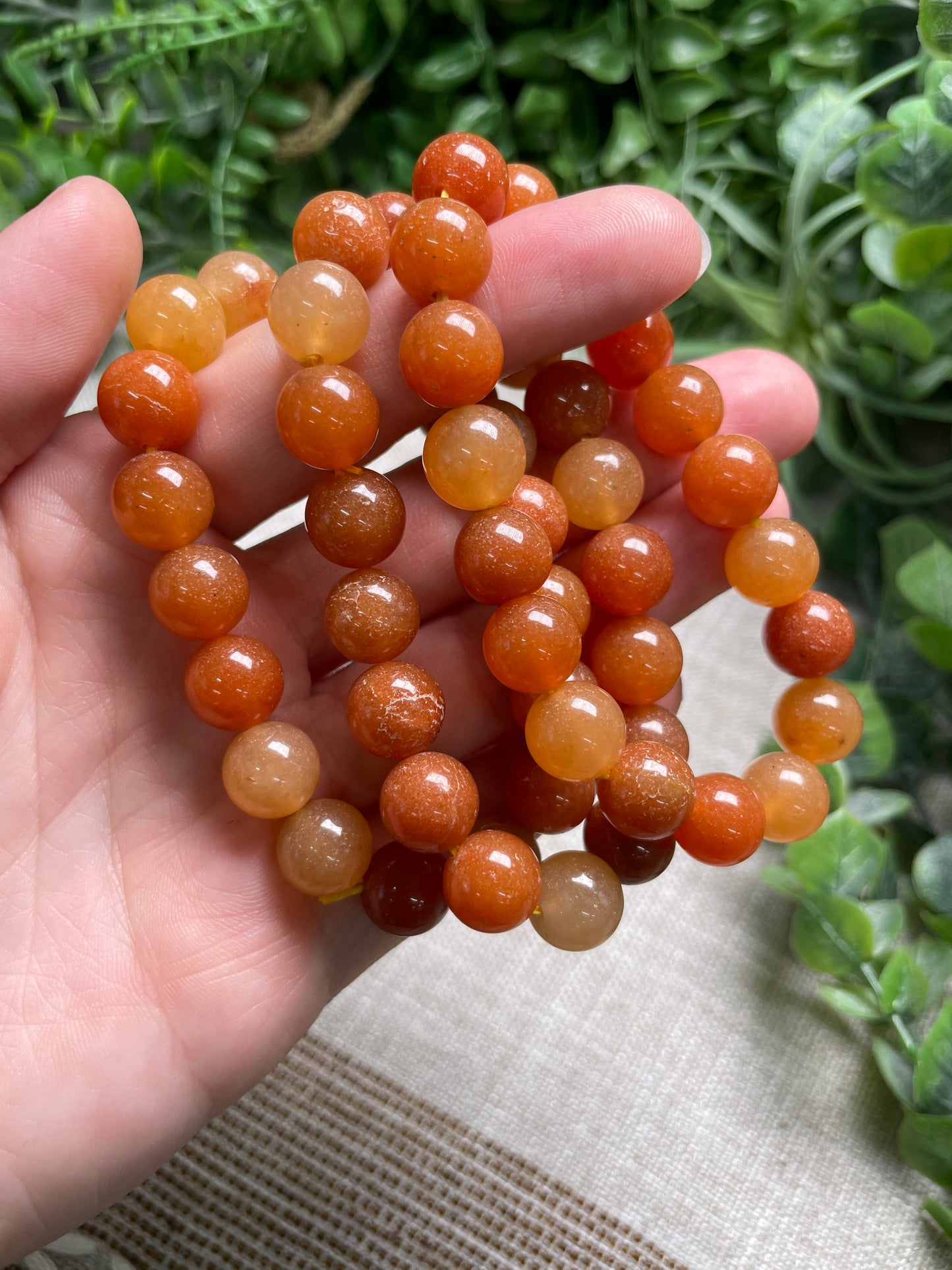 Orange Aventurine 10mm Beaded Bracelet