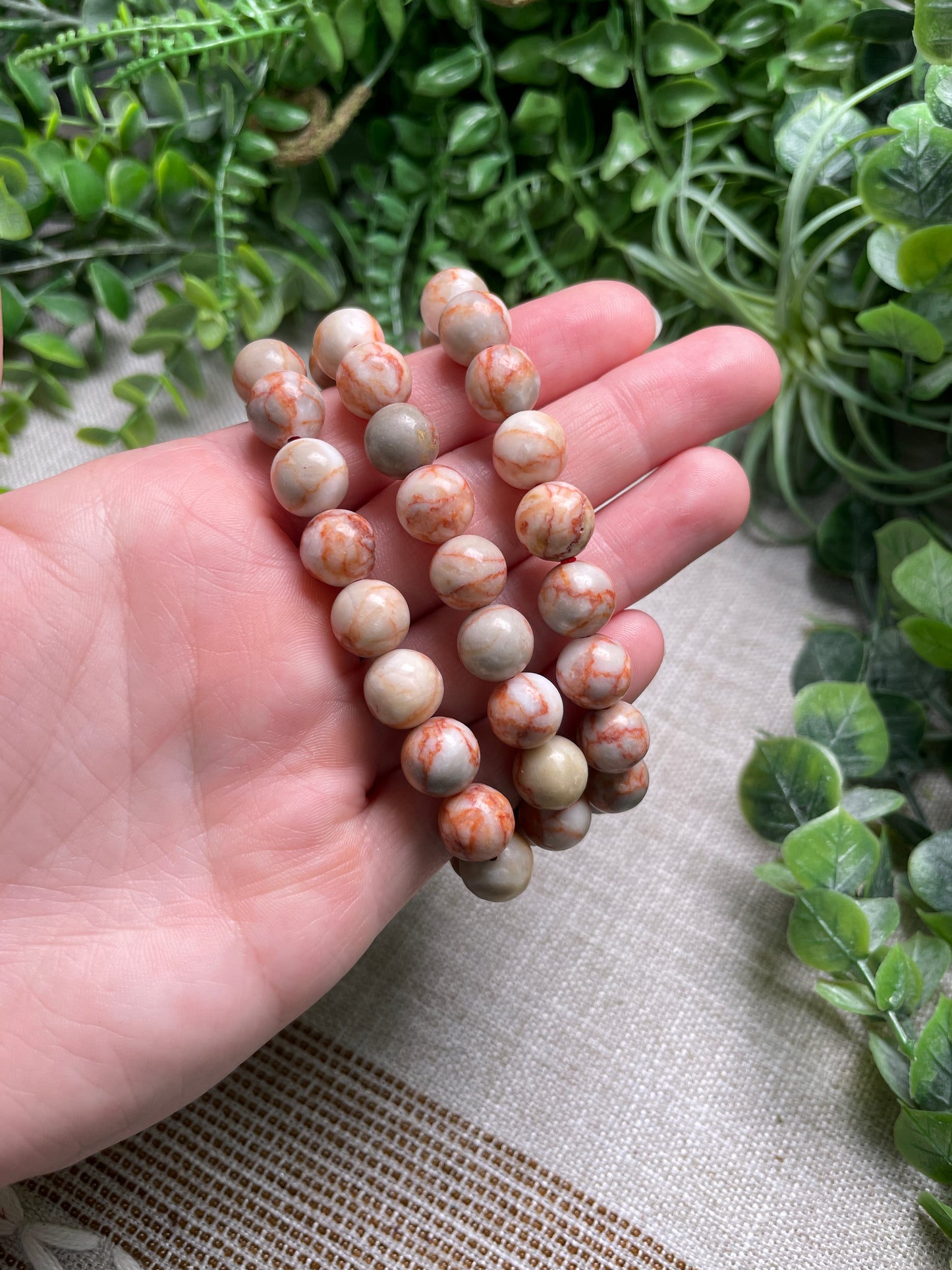 Red Vein Jasper 10mm Beaded Bracelet