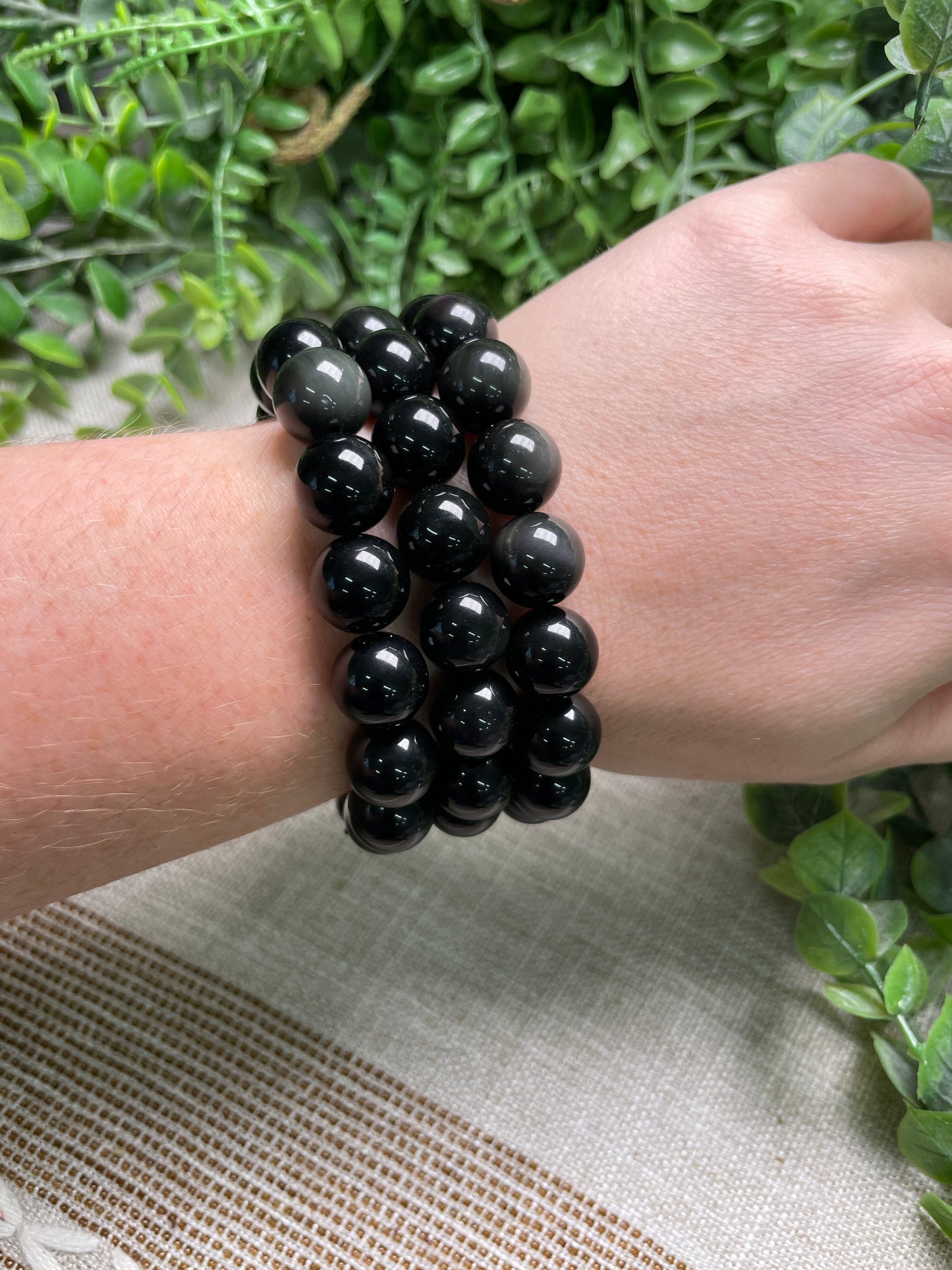 Rainbow Obsidian 12mm Beaded Bracelet