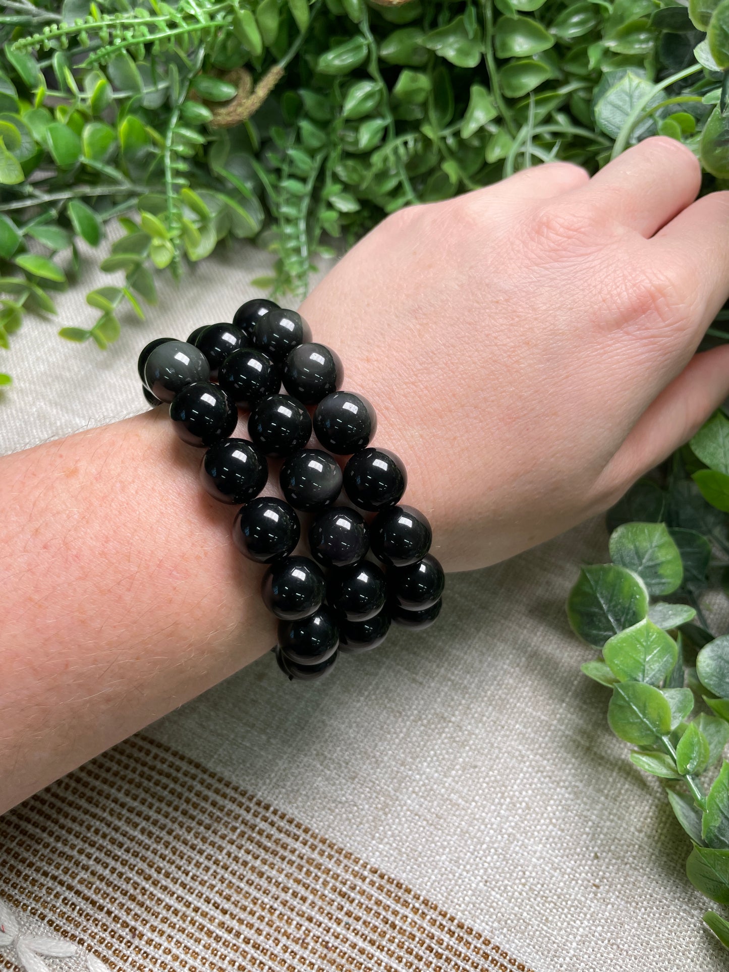 Rainbow Obsidian 12mm Beaded Bracelet