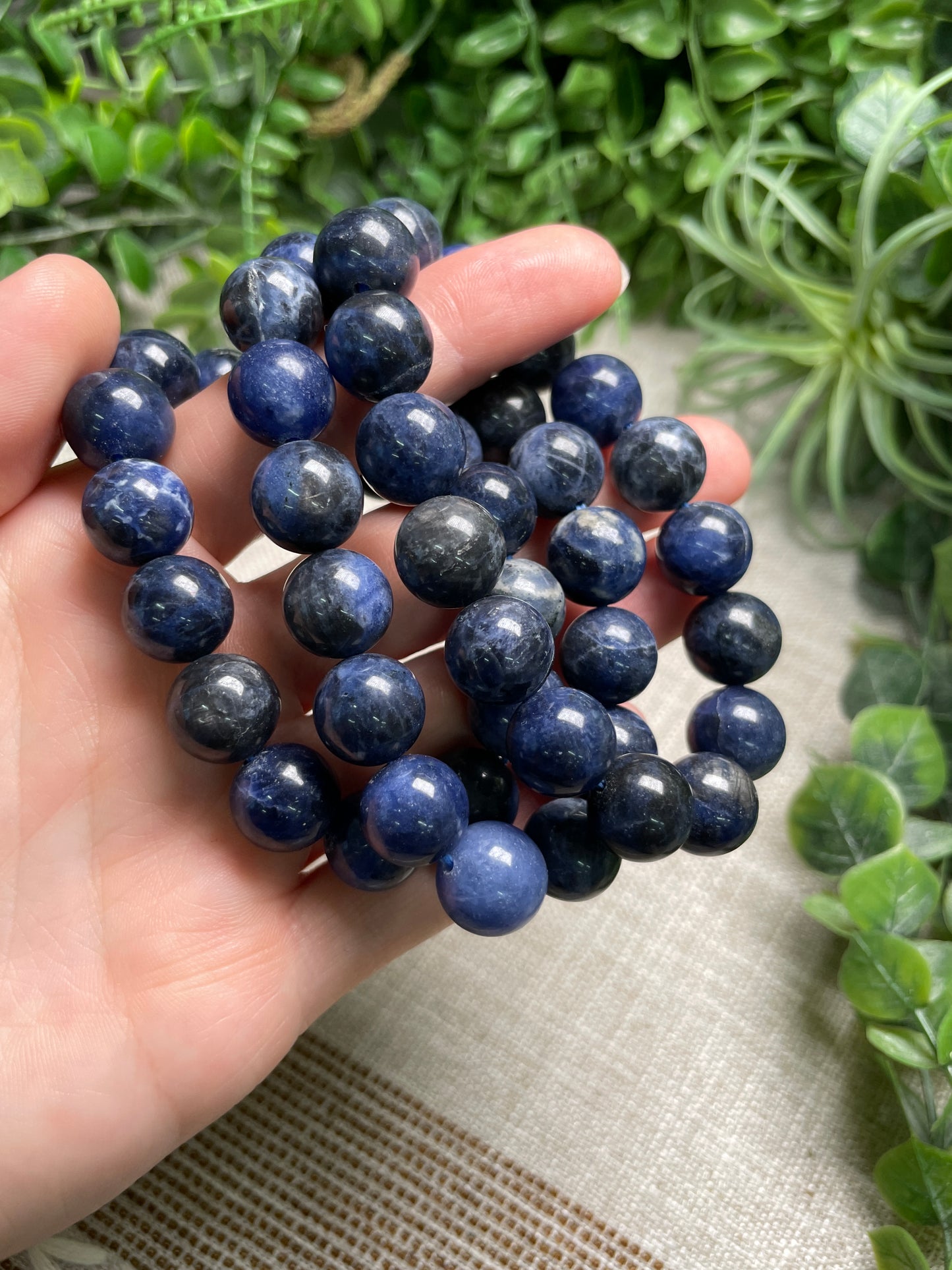 Sodalite 12mm Beaded Bracelet