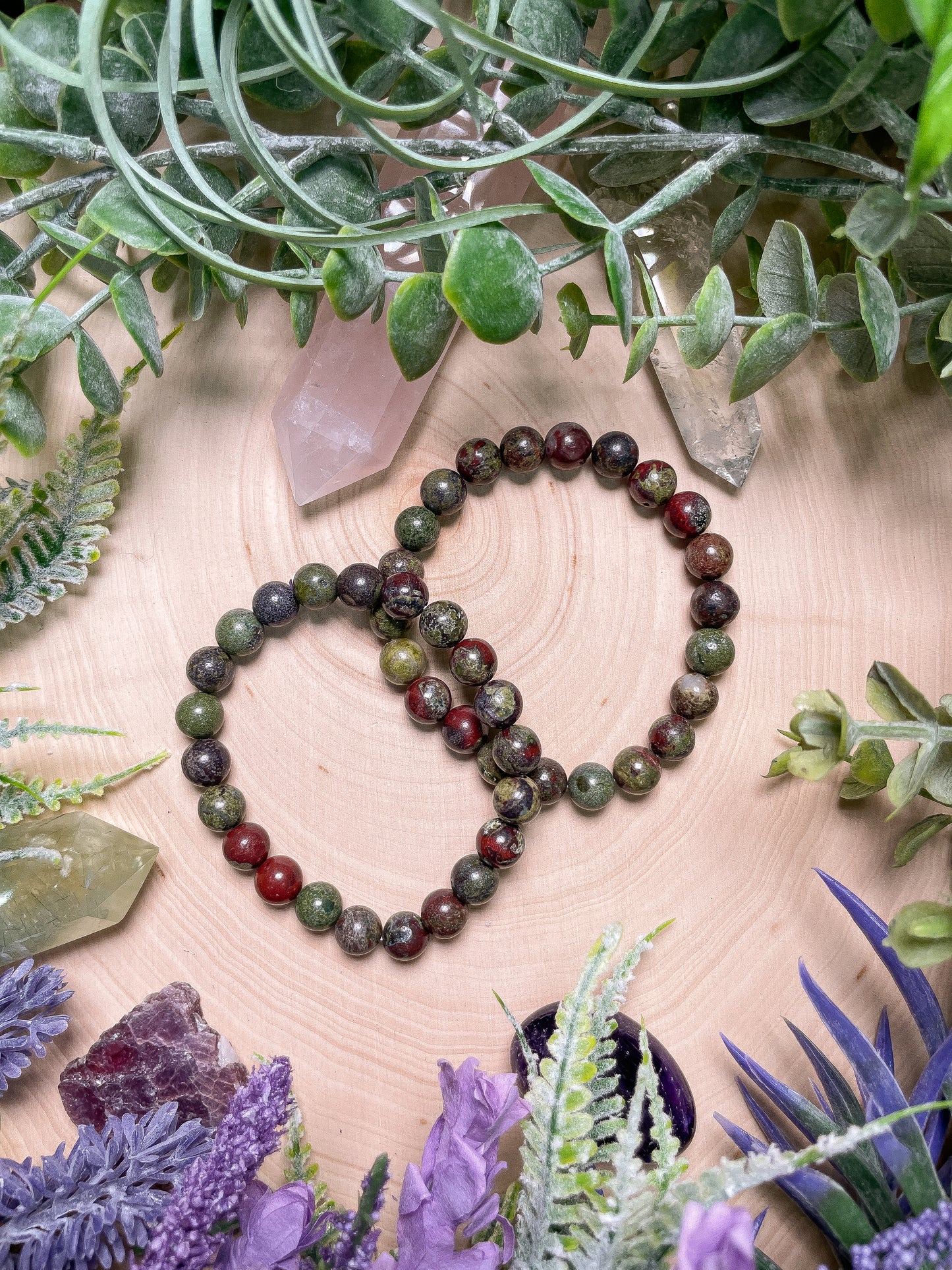 8mm Beaded Dragon blood Jasper Bracelet