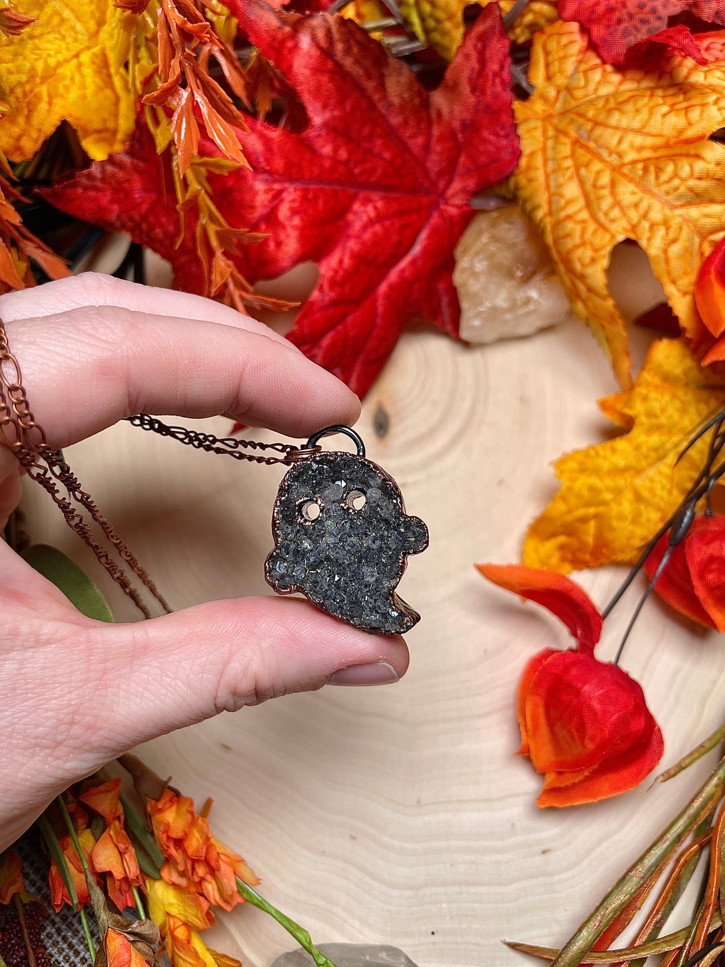 Druzy Amethyst Ghost Necklace