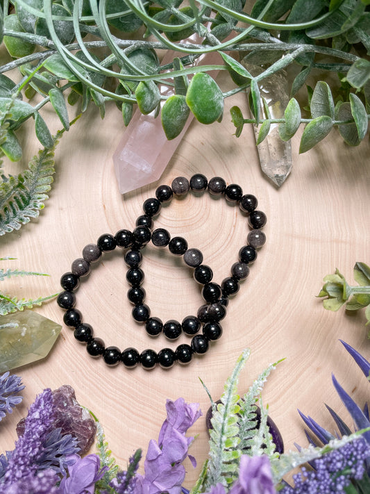 Silver Sheen Obsidian Bracelet