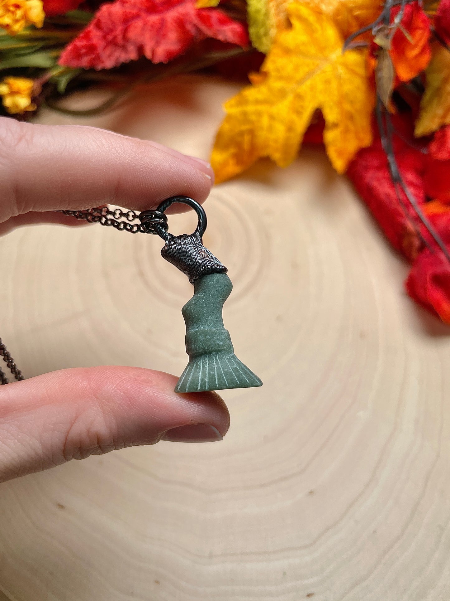 Crystal Witch's Broomstick Necklace