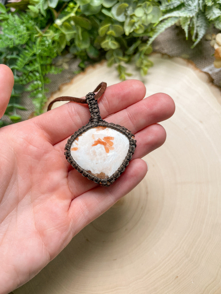 Sunstone Macrame Necklace