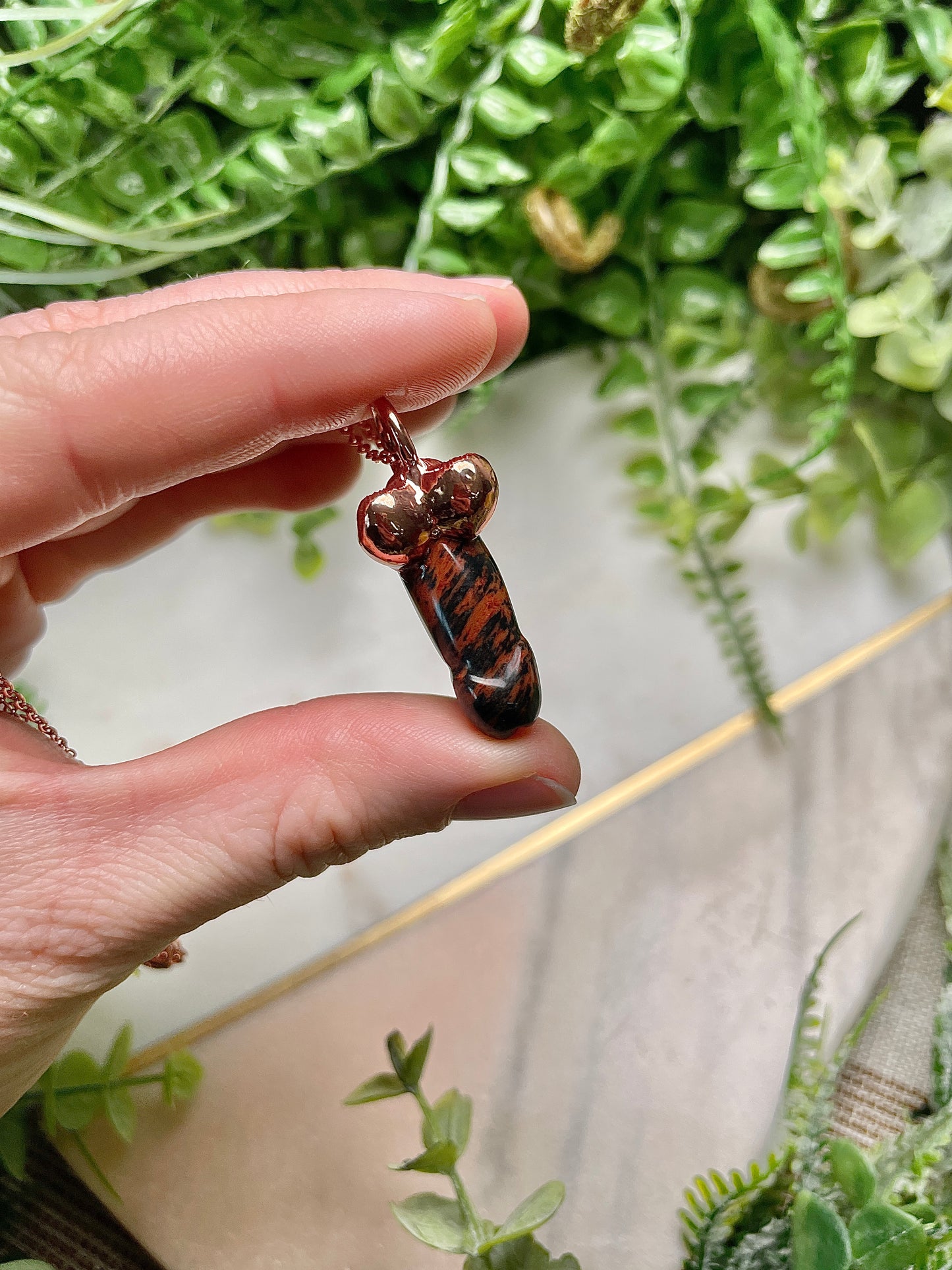 Red Obsidian Peen Necklace