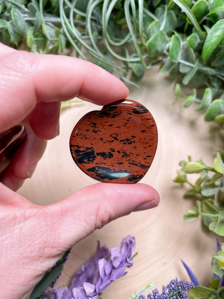 Red Obsidian Heart Worry Stone