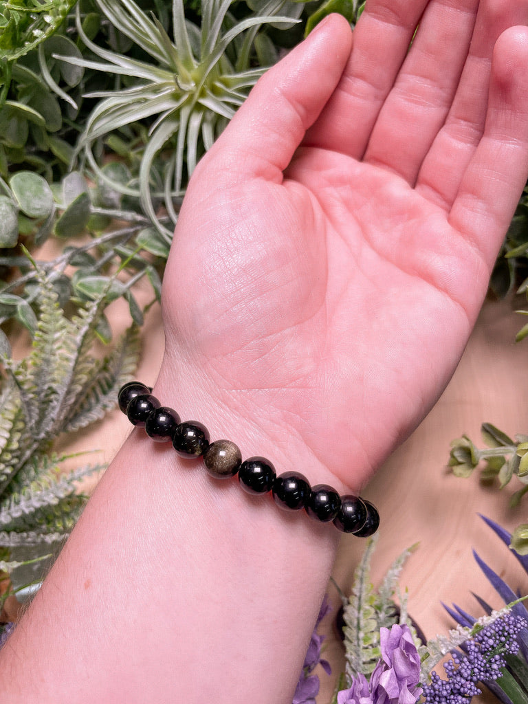 Gold Sheen Obsidian Bracelet