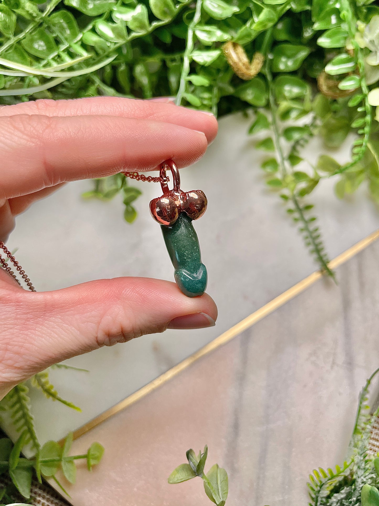 Moss Agate Peen Necklace
