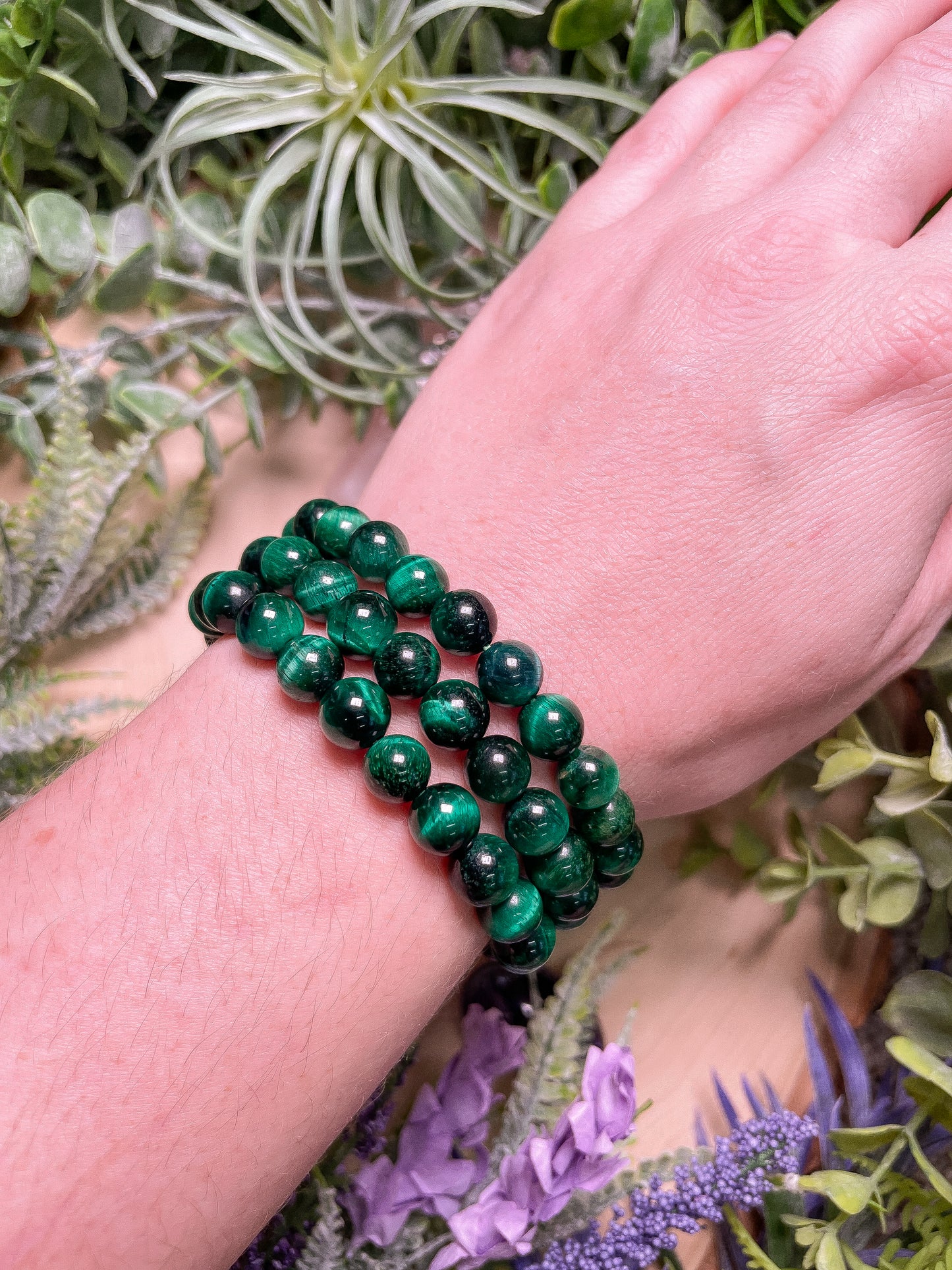 Green dyed Tigers Eye Bracelet