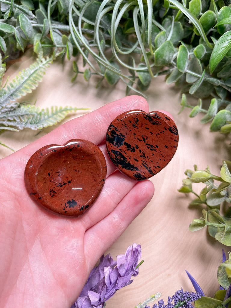 Red Obsidian Heart Worry Stone