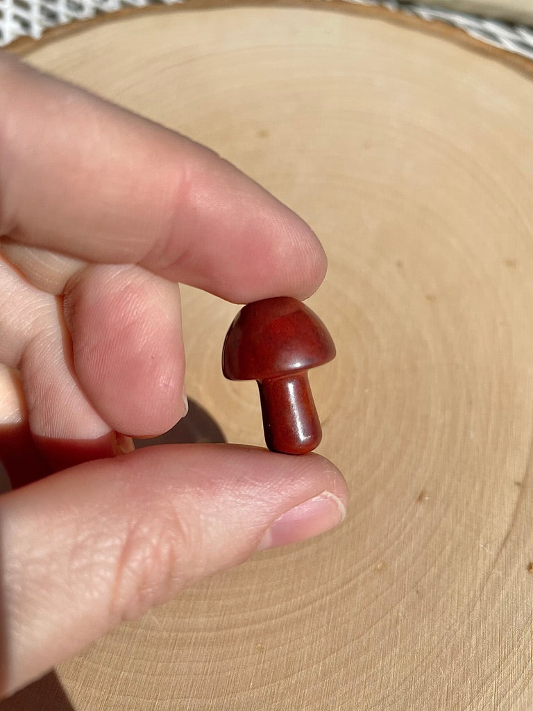 Dark Red Jasper Mushroom